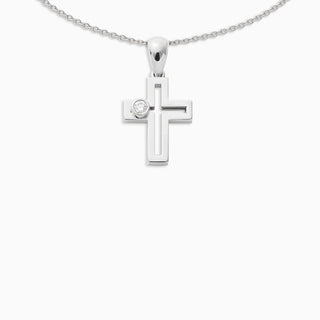 Joujou Cross Necklace in 18kt white gold