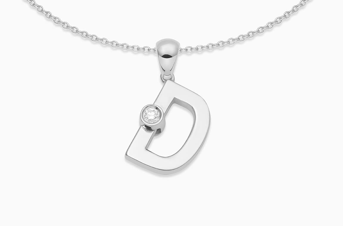 Joujou D Necklace in 18kt white gold