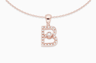 Joujou Diamond B Necklace in 18kt rose gold