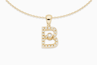 Joujou Diamond B Necklace in 18kt yellow gold