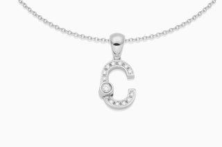 Joujou Diamond C Necklace in 18kt white gold