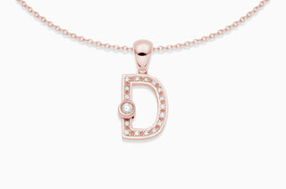 Joujou Diamond D Necklace in 18kt rose gold