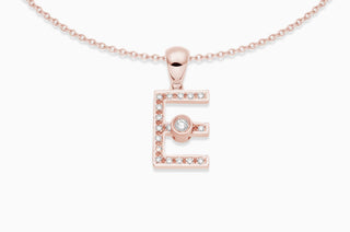 Joujou Diamond E Necklace in 18kt rose gold