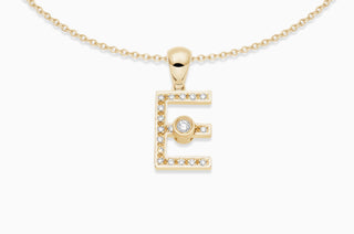 Joujou Diamond E Necklace in 18kt yellow gold