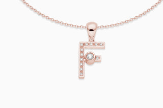 Joujou Diamond F Necklace in 18kt rose gold