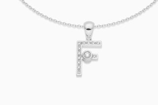 Joujou Diamond F Necklace in 18kt white gold