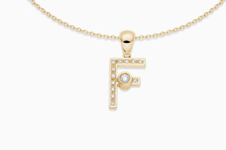 Joujou Diamond F Necklace in 18kt yellow gold