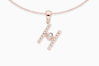 Joujou Diamond H Necklace in 18kt rose gold