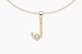 Joujou Diamond J Necklace in 18kt yellow gold