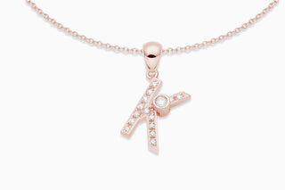 Joujou Diamond K Necklace in 18kt rose gold