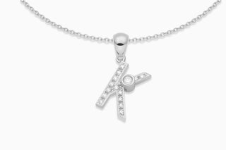 Joujou Diamond K Necklace in 18kt white gold