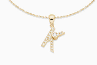 Joujou Diamond K Necklace in 18kt yellow gold