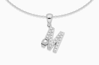 Joujou Diamond M Necklace in 18kt white gold