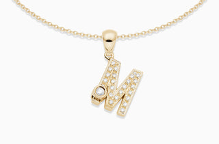 Joujou Diamond M Necklace in 18kt yellow gold