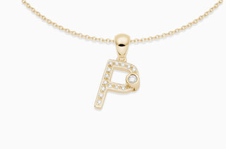 Joujou Diamond P Necklace in 18kt yellow gold