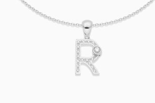 Joujou Diamond R Necklace in 18kt white gold