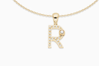 Joujou Diamond R Necklace in 18kt yellow gold