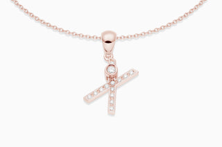 Joujou Diamond X Necklace in 18kt rose gold