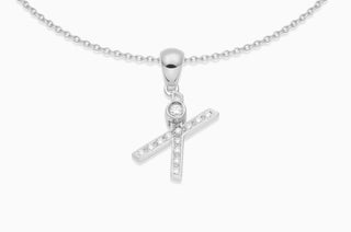 Joujou Diamond X Necklace in 18kt white gold