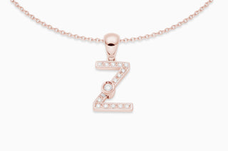 Joujou Diamond Z Necklace in 18kt rose gold