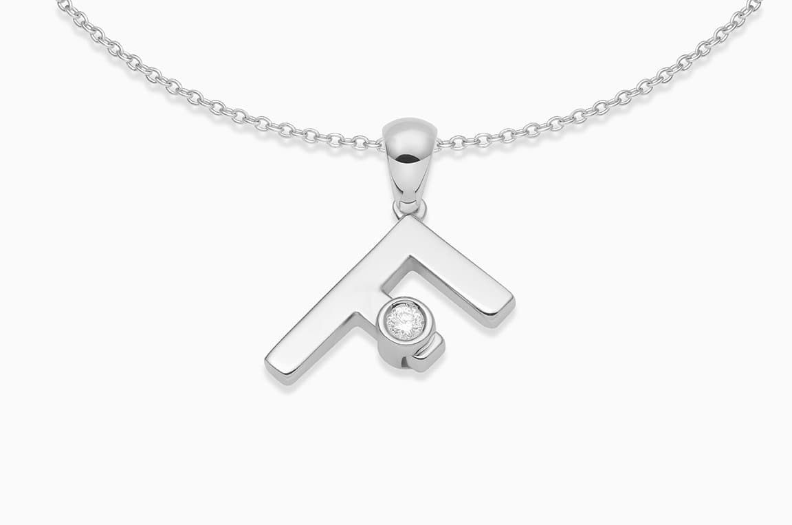 Joujou F Necklace in 18kt white gold