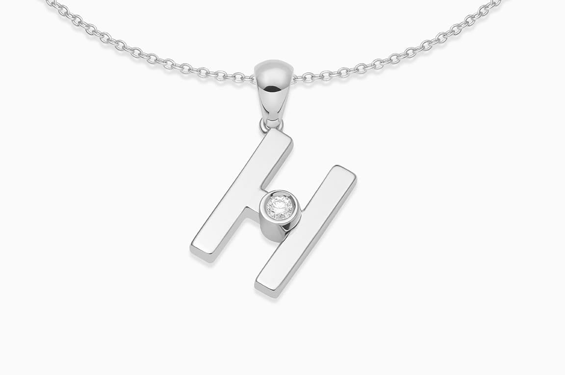 Joujou H Necklace in 18kt white gold