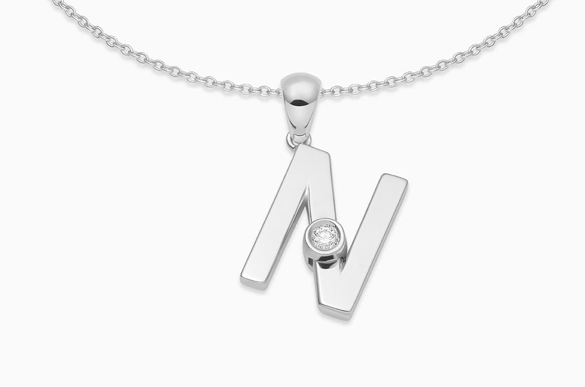 Joujou N Necklace in 18kt white gold