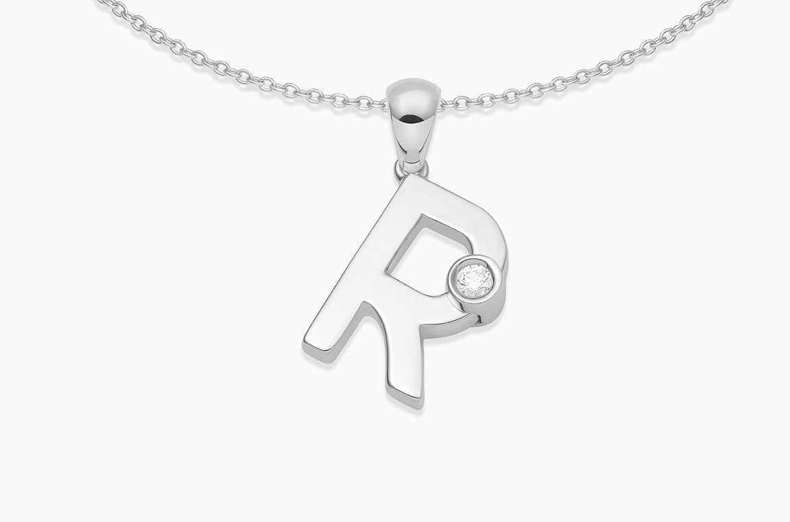 Joujou R Necklace in 18kt white gold