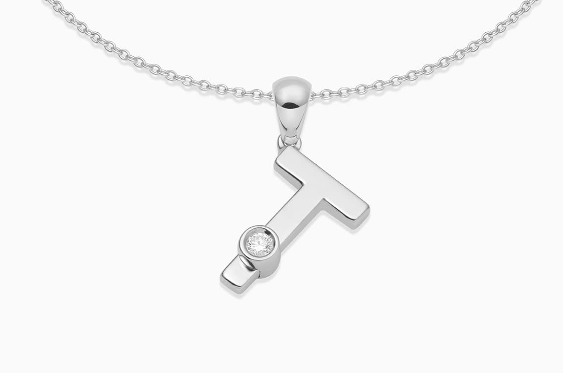 Joujou T Necklace in 18kt white gold