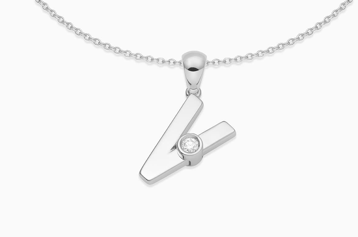 Joujou V Necklace in 18kt white gold