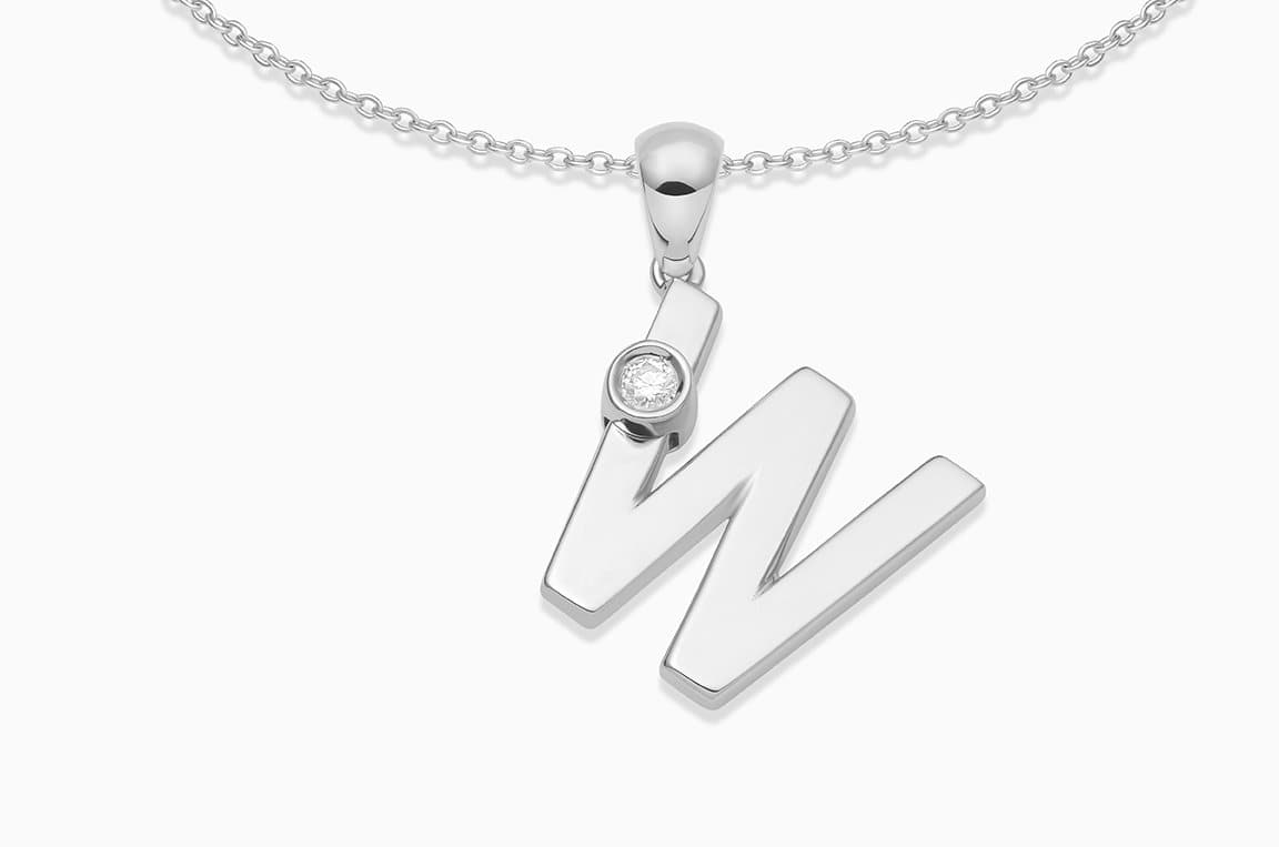 Joujou W Necklace in 18kt white gold