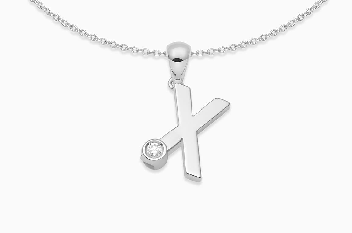 Joujou X Necklace in 18kt white gold