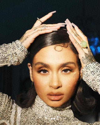 Kehlani wearing the Dizzy Bliss Ring for Playboy Magazine in 18kt white gold 
