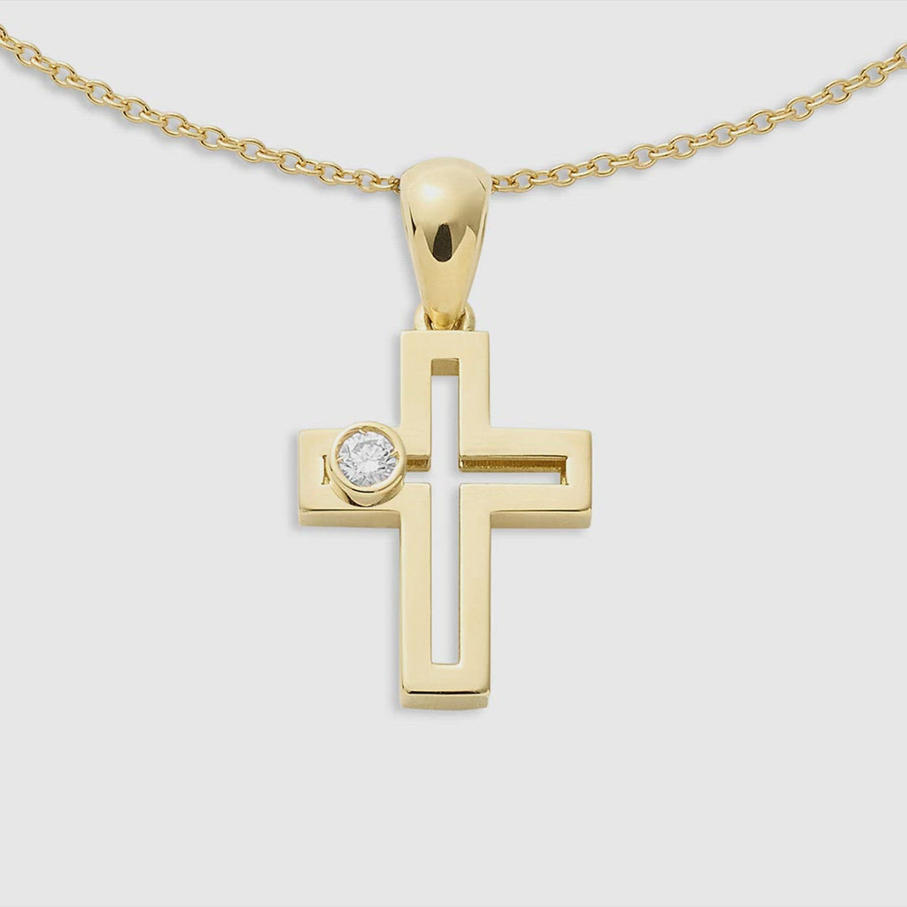 Joujou Cross Necklace in 18kt yellow gold